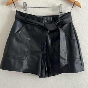 Zara Black Faux Leather Shorts - Size M